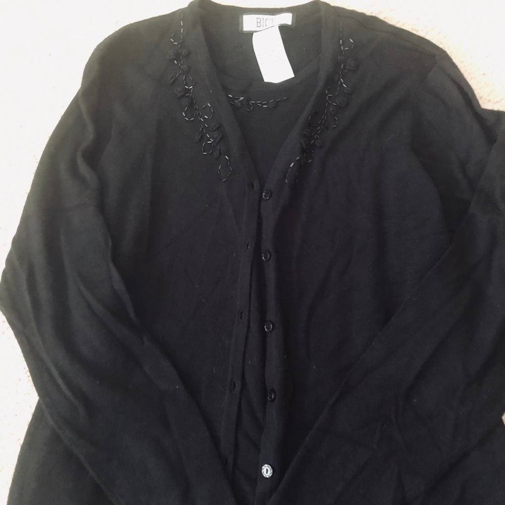 Black beaded sweater